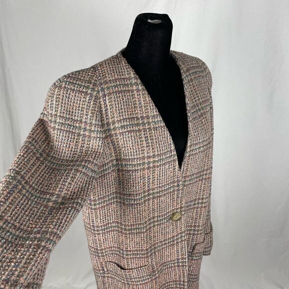 Vintage Jaeger 100% Wool Tweed Collarless Blazer - Women’s 6 - Picture 6 of 9